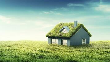 AI generated Green and environmentally friendly housing concept. AI Generated photo