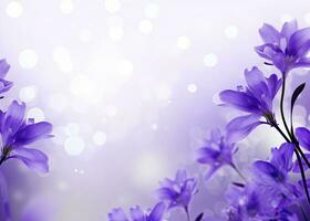 AI generated Abstract spring background with purple flowers. AI Generated photo