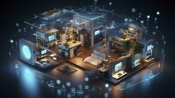 AI generated A Glimpse into the Connected Smart Home of Tomorrow. AI Generated photo