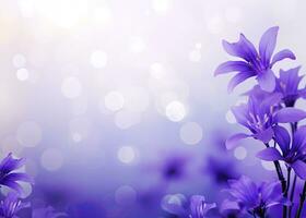 AI generated Abstract spring background with purple flowers. AI Generated photo