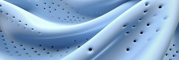 AI generated Breathable fabric dry light blue soft mesh holes floating light blue background. Generative AI photo