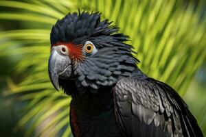 AI generated A Beautful Red Tailed Black Cockatoo. AI Generated photo