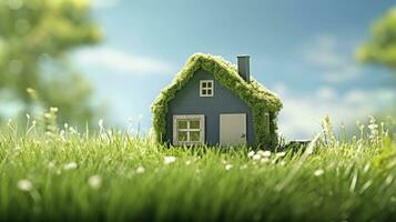 AI generated Green and environmentally friendly housing concept. AI Generated photo