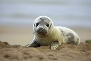 AI generated Harbor seal cub. AI Generated photo