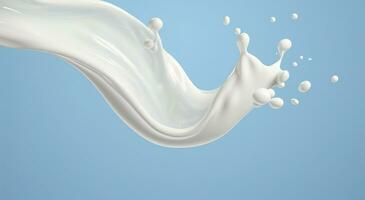 AI generated White milk splash isolated on background, liquid or Yogurt splash,  3d illustration. Generative AI photo