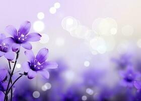 AI generated Abstract spring background with purple flowers. AI Generated photo