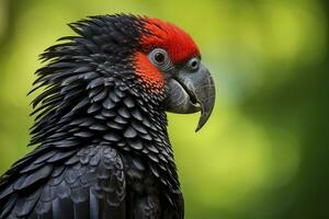 AI generated A Beautful Red Tailed Black Cockatoo. AI Generated photo