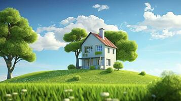 AI generated Green and environmentally friendly housing concept. AI Generated photo