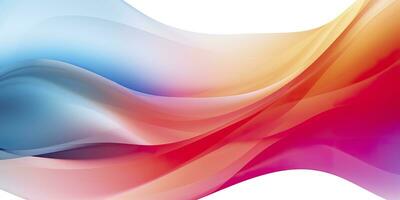 AI generated Colorful abstract wave lines flowing horizontally on a white background, ideal for technology, music, science and the digital world. AI Generative photo