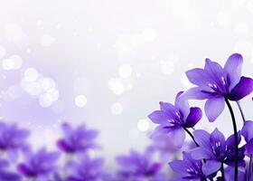 AI generated Abstract spring background with purple flowers. AI Generated photo