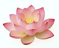 AI generated Lotus flower on white background. AI Generated photo