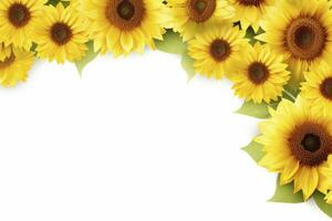 AI generated Sunflower Background with copy shape. AI Generated photo