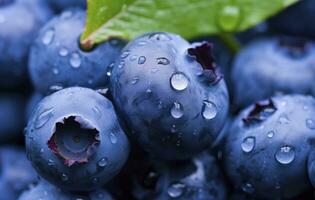 ai generado mojado arándano fruta. ai generado foto