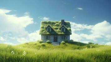 AI generated Green and environmentally friendly housing concept. AI Generated photo