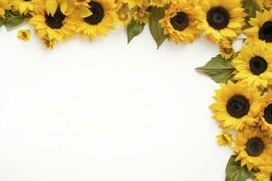 AI generated Sunflower Background with copy shape. AI Generated photo