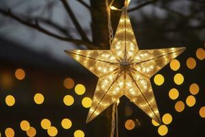 AI generated Christmas Star Decorations. AI Generated photo