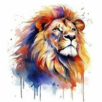 AI generated Watercolor Lion on a white background. For T-shirt Design. AI Generated photo