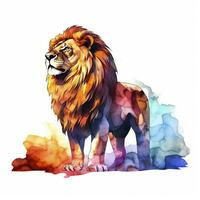 AI generated Watercolor Lion on a white background. For T-shirt Design. AI Generated photo