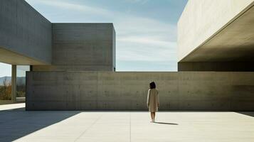 ai generado mujer posando en frente de arquitectónico maravilla foto