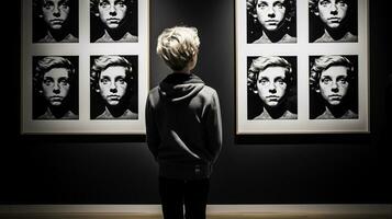 AI generated The Boy and the Monochrome Memory photo