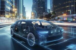 AI generated Modern smart car technology photo