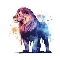 AI generated Watercolor Lion on a white background. For T-shirt Design. AI Generated photo