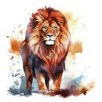 AI generated Watercolor Lion on a white background. For T-shirt Design. AI Generated photo