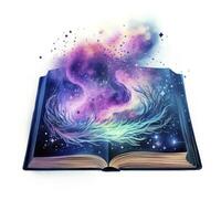 AI generated Galaxy celestial fantasy book watercolor for T-shirt Design. AI Generated photo