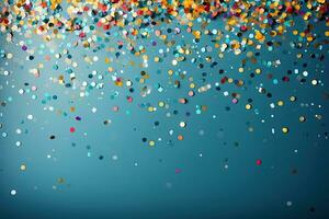 AI Generated congratulatory background with colored confetti. High quality photo