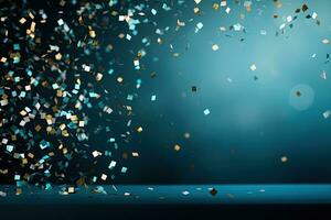 AI Generated congratulatory background with colored confetti. High quality photo