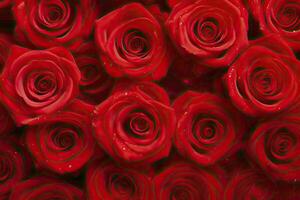 AI generated Red Rose Background for Valentine's Day. AI Generated photo