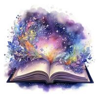 AI generated Galaxy celestial fantasy book watercolor for T-shirt Design. AI Generated photo