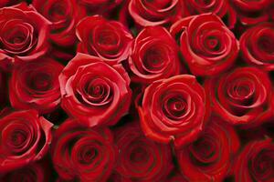 AI generated Red Rose Background for Valentine's Day. AI Generated photo