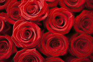 AI generated Red Rose Background for Valentine's Day. AI Generated photo