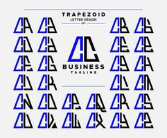 moderno línea resumen trapezoide letra C cc logo diseño conjunto vector