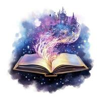 AI generated Galaxy celestial fantasy book watercolor for T-shirt Design. AI Generated photo