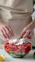 Cooking process of Greek Salad video