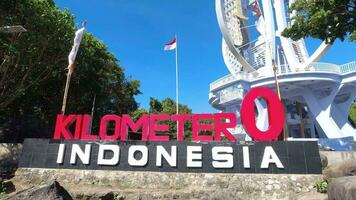 Zero kilometer monument of Indonesia. The landmark of Sabang island. Popular tourist destination in Asia video