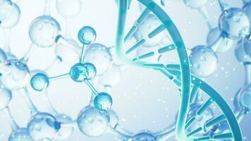 dna och molekyl strukturera, bioteknik begrepp, 3d tolkning. video