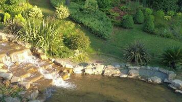 small waterfall at public park in istanbul video