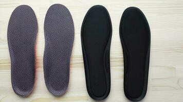 top view of Orthopedic insoles on table video