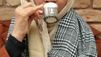 women drinking turkish coffee at cafe video