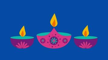 2d Diwali im Blau Hintergrund video