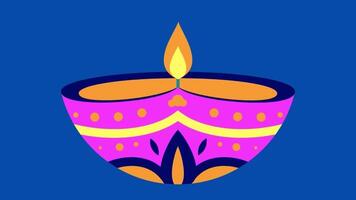 2d diwali in blue background video