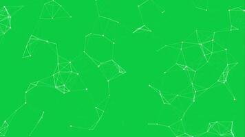 abstrakt Plexus Animation, abstrakt verbinden Punkt und Linien Netzwerk Netz Hintergrund, 3d abstrakt Polygon Animation Hintergrund, abstrakt Technologie geometrisch animiert Knoten auf Grün Bildschirm Hintergrund video