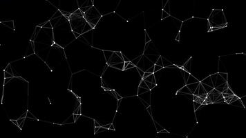 Abstract plexus connecting dots and lines network web animation, abstract geometric polygon animation on black background, abstract digital technology background video