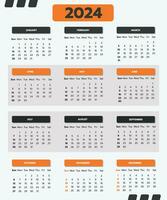 2024 calendario modelo vector