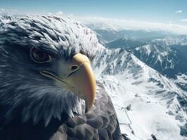 AI generated American bald eagle in the nature background photo