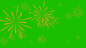 Fireworks motion graphics with green screen background, Footage 4k Video animation