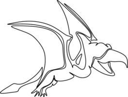 Abstract cartoon illustration. Sketch of a Flying dinosaurs vector